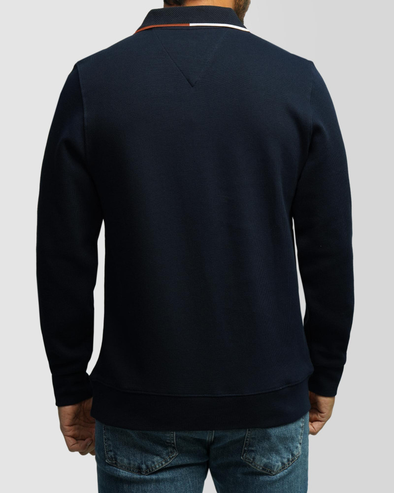 خرید و قیمت پولوشرت آستین بلند نیم زیپ مردانه سرمه ای 84486124