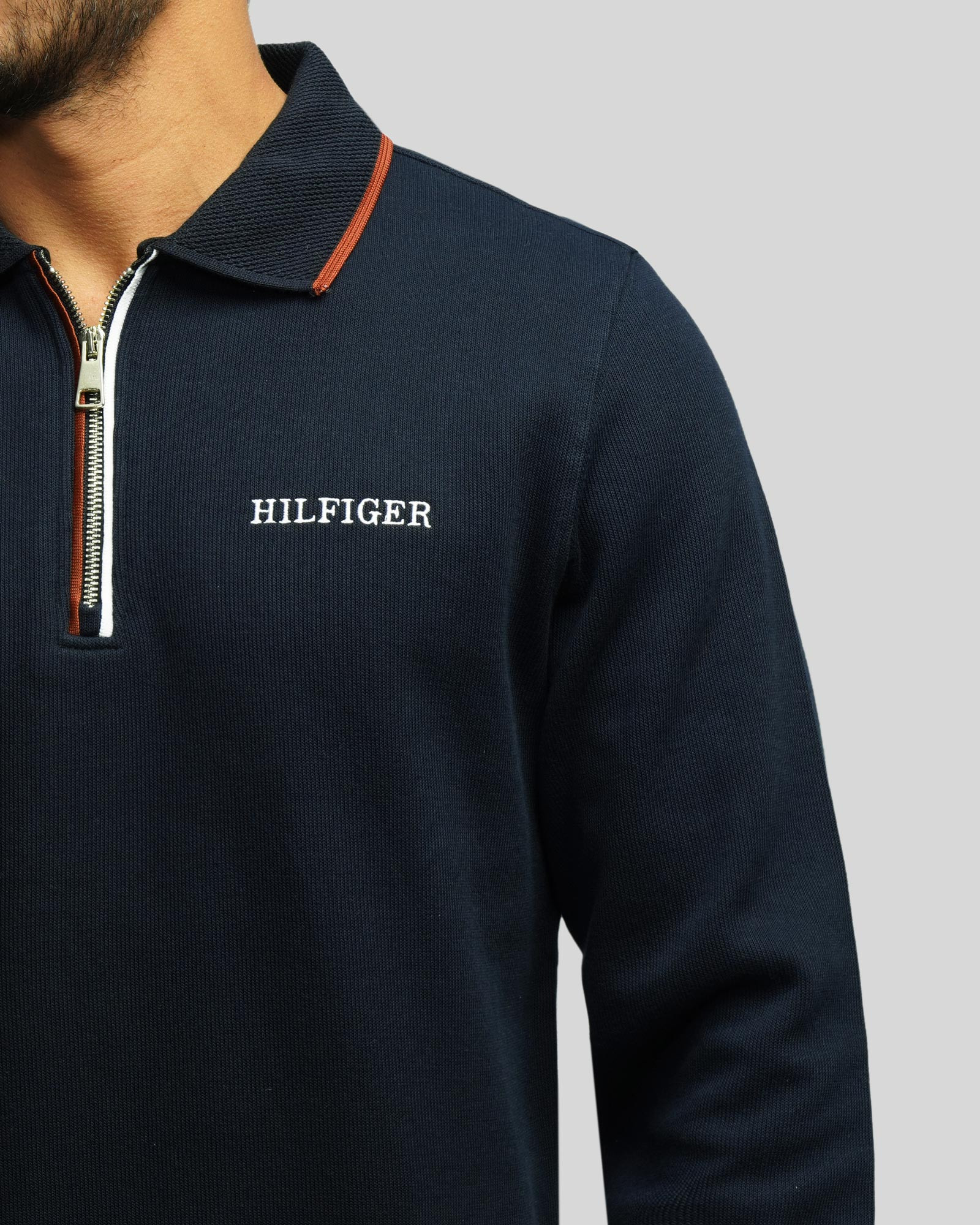 خرید و قیمت پولوشرت آستین بلند نیم زیپ مردانه سرمه ای 84486124