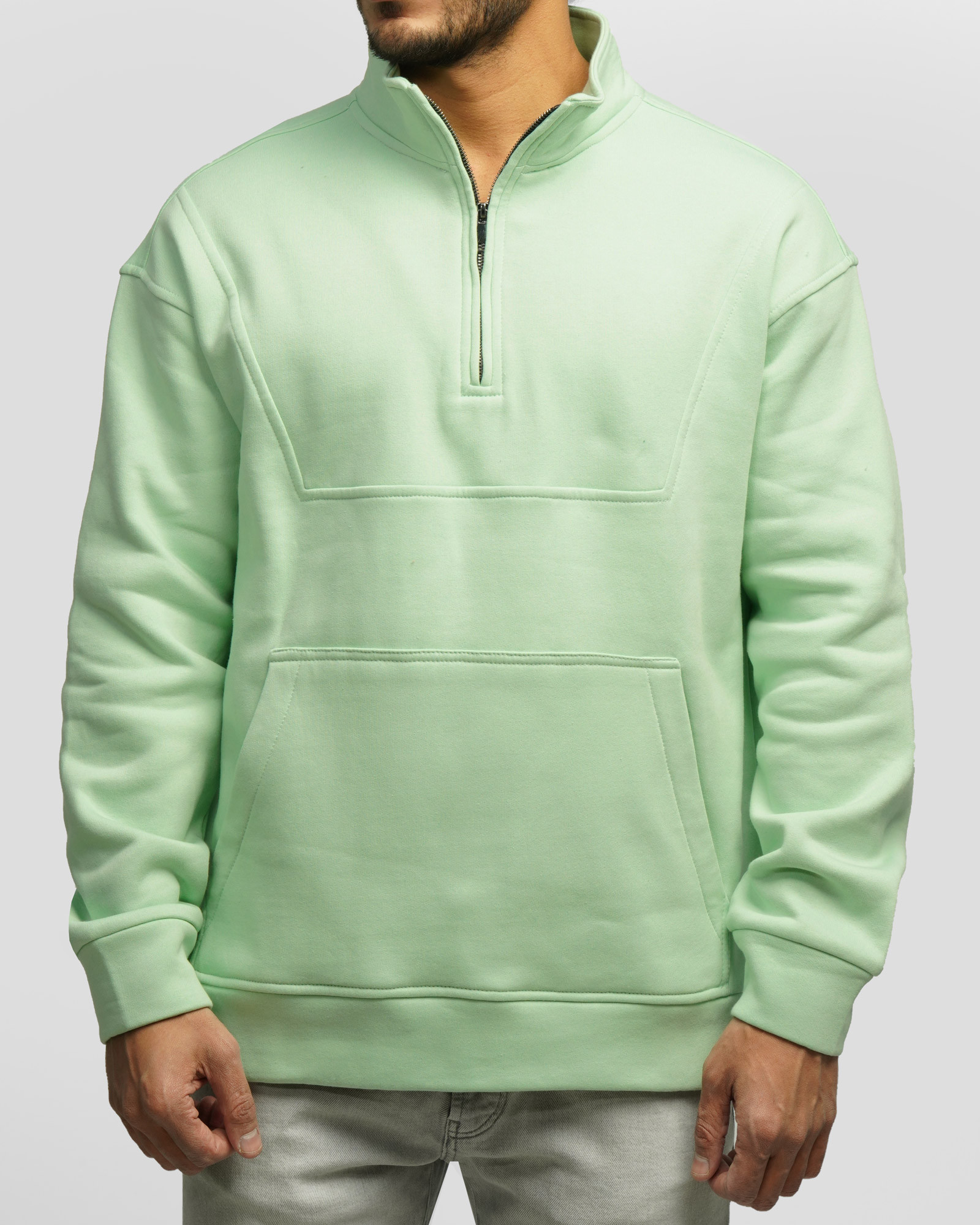 خرید و قیمت پلیور دورس نیم زیپ مردانه سبز روشن 24441140