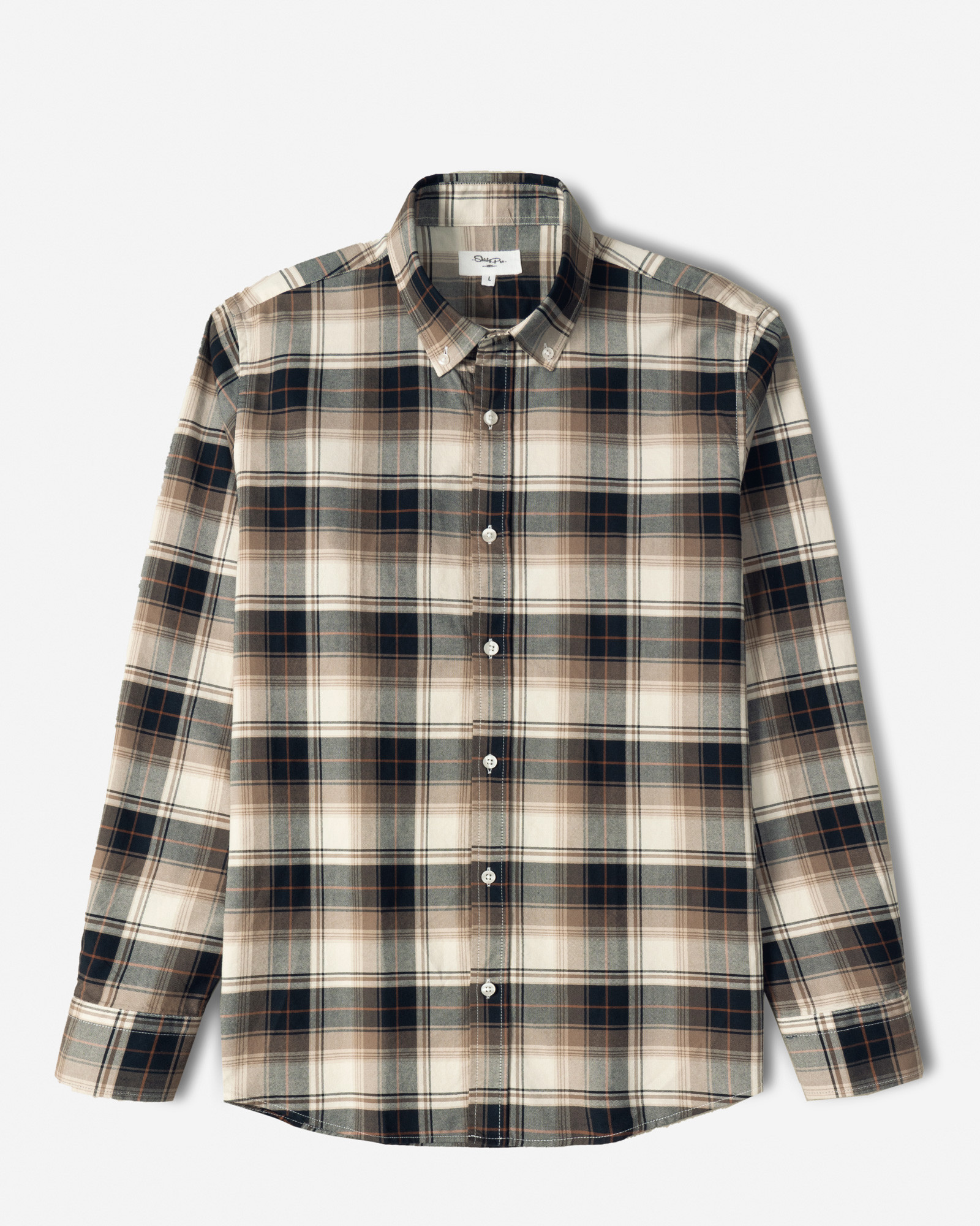 خرید و قیمت پیراهن آستین بلند چهارخانه مردانه قهوه ای 84497289