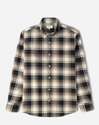 خرید و قیمت پیراهن آستین بلند چهارخانه مردانه قهوه ای 84497289