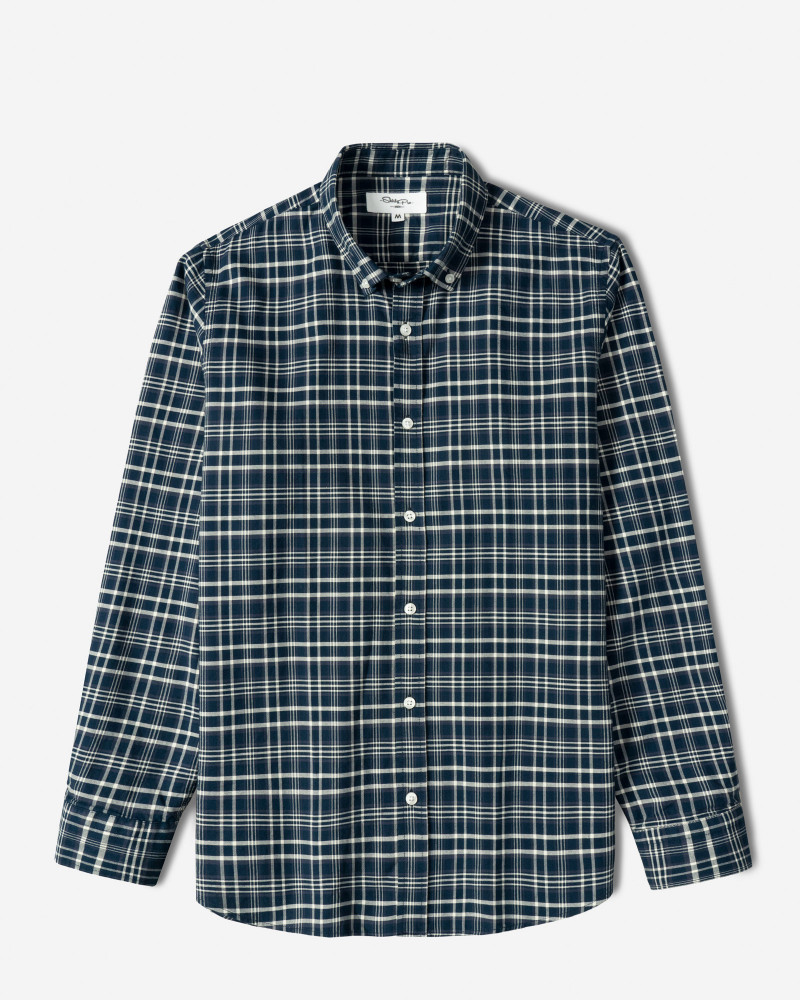 خرید و قیمت پیراهن آستین بلند چهارخانه مردانه سرمه ای تیره 84497288