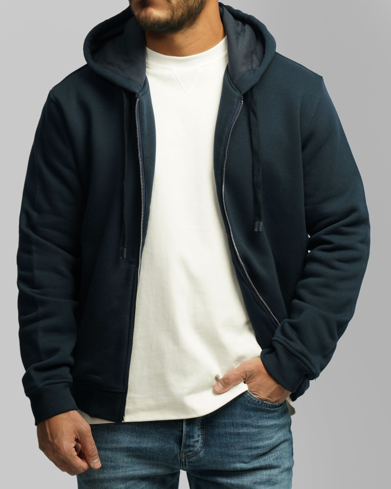 سویشرت کلاه دار مردانه سرمه ای 24413262