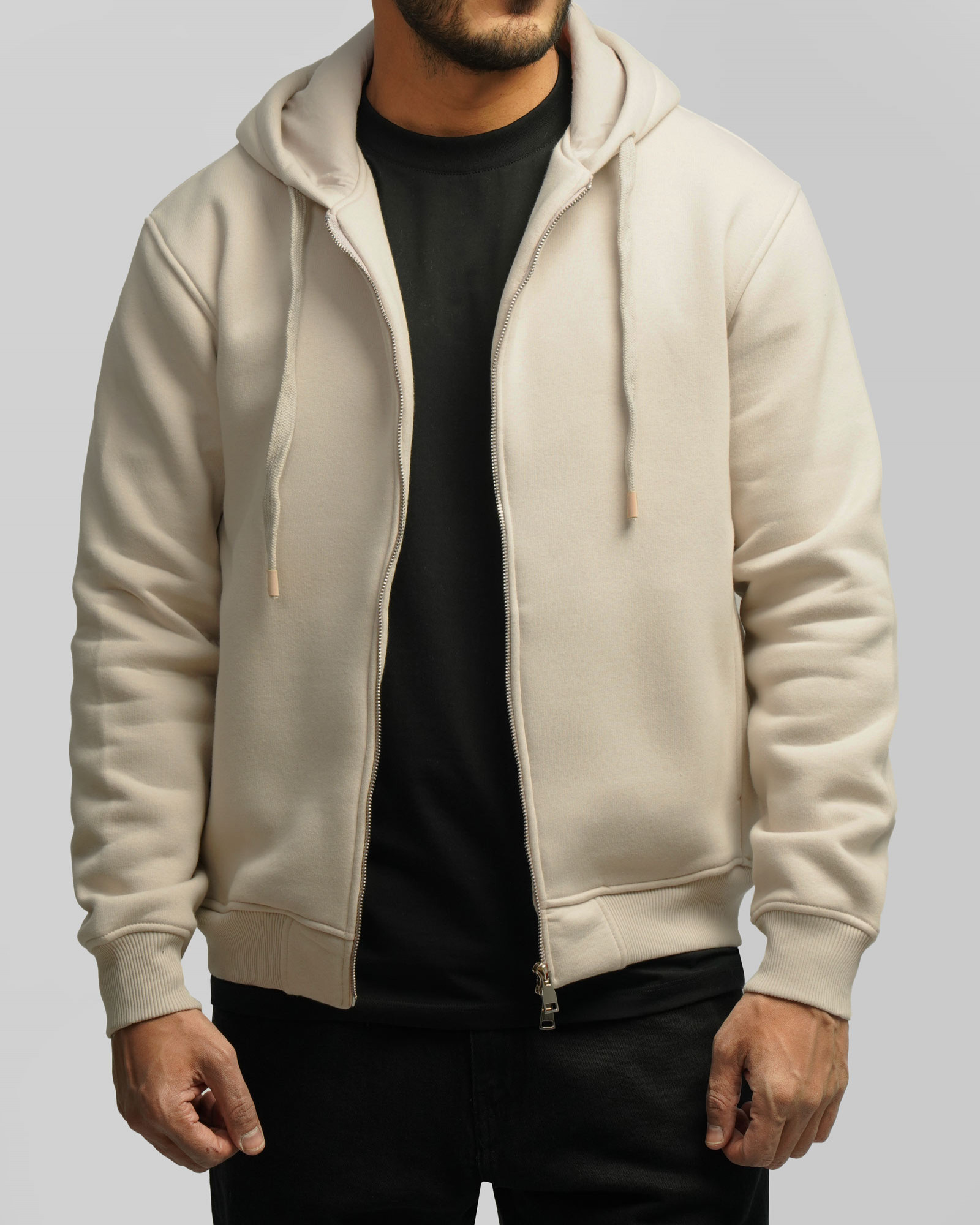 سویشرت کلاه دار مردانه کرم 24413262