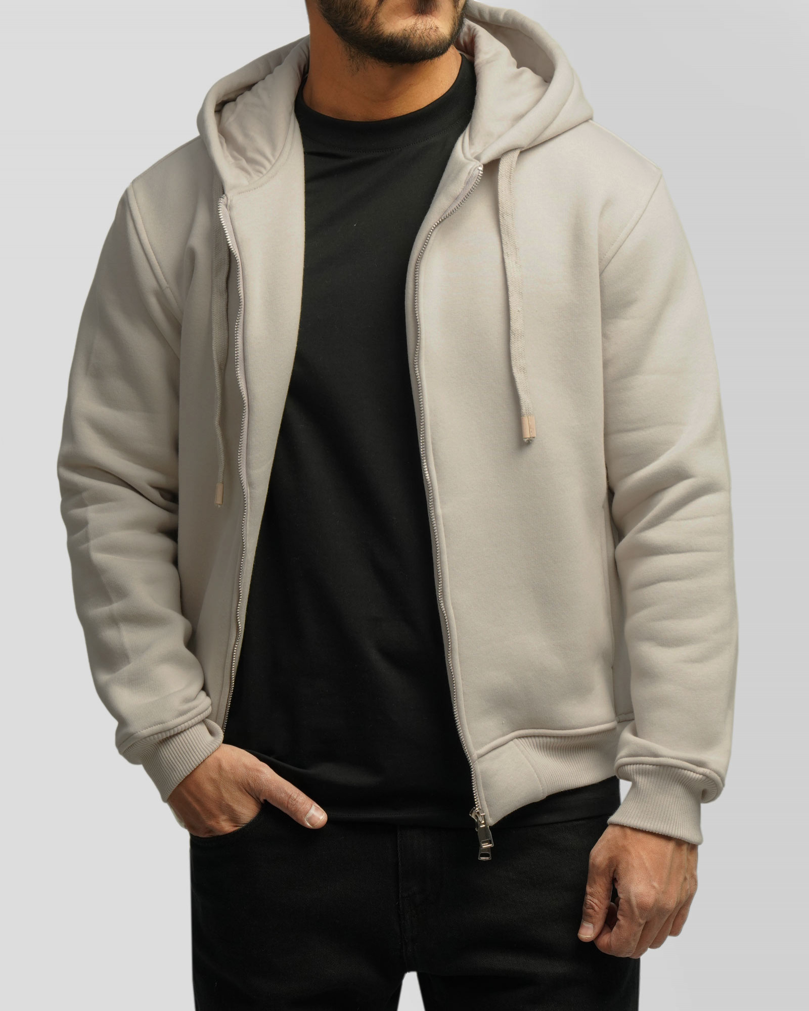 سویشرت کلاه دار مردانه طوسی 24413262