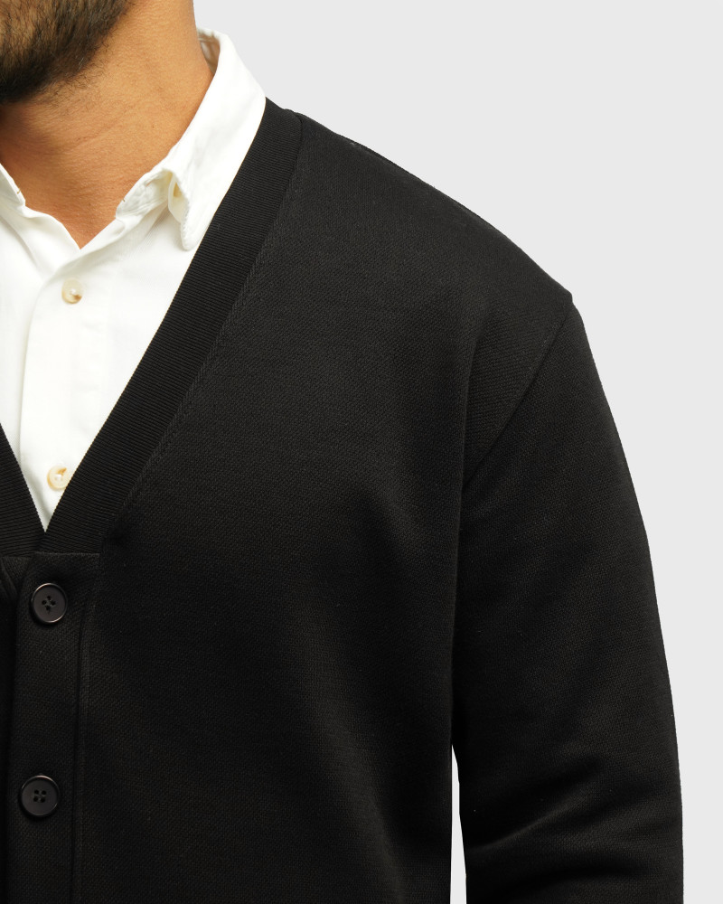 خرید و قیمت کاردیگان ژاکارد بافت مردانه مشکی 24476128