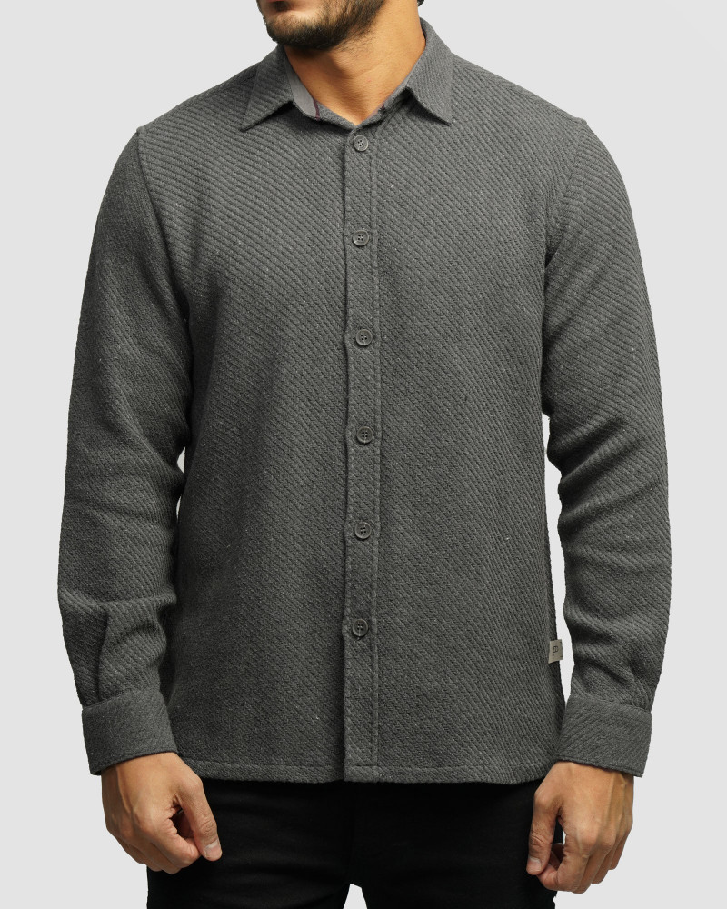 خرید و قیمت پیراهن ضخیم مردانه خاکستری تیره 24452321