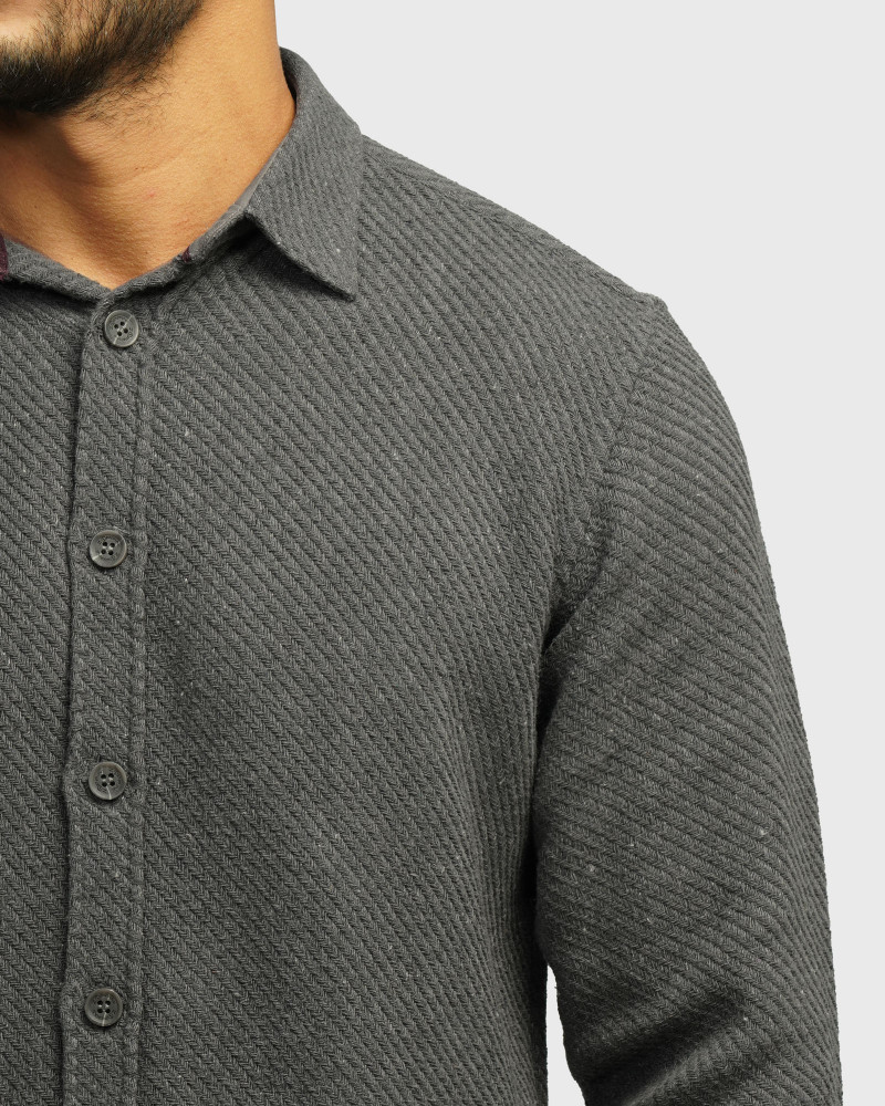 خرید و قیمت پیراهن ضخیم مردانه خاکستری تیره 24452321