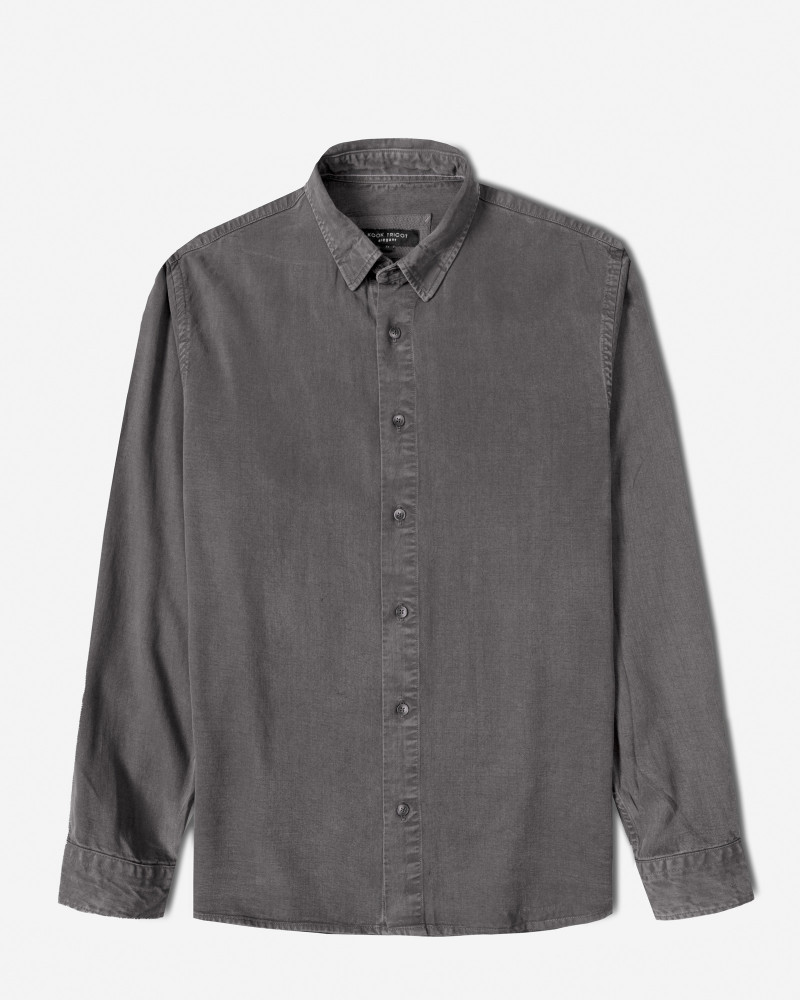 خرید و قیمت پیراهن آستین بلند ساده مردانه خاکستری 24421317