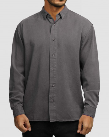 خرید و قیمت پیراهن آستین بلند ساده مردانه خاکستری 24421317