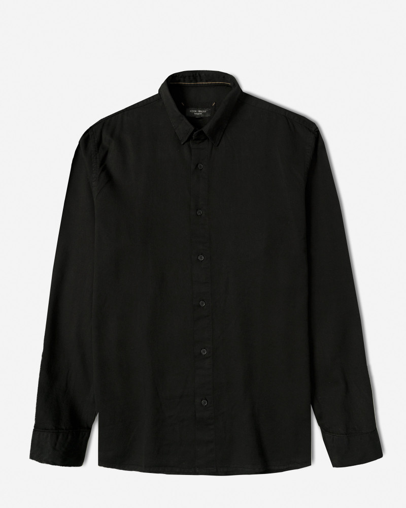 خرید و قیمت پیراهن آستین بلند ساده مردانه مشکی 24421317