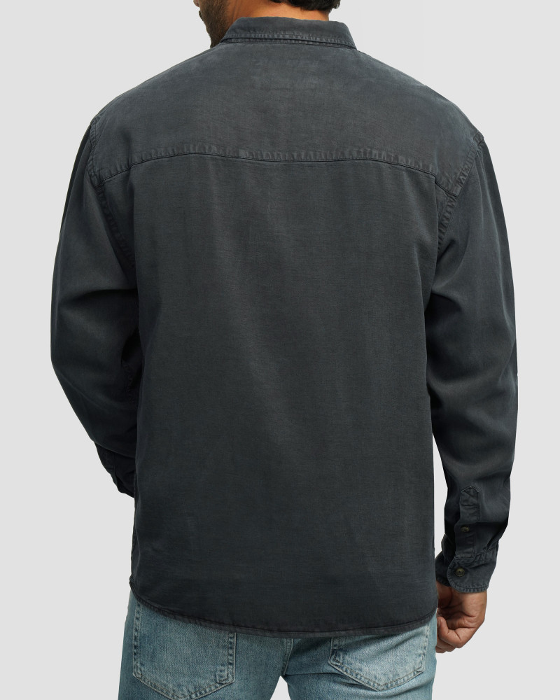 خرید و قیمت پیراهن آستین بلند ساده مردانه سرمه ای 24421317