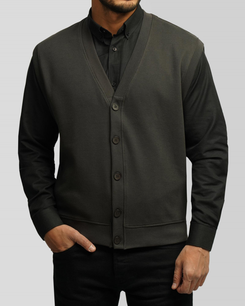 خرید و قیمت جلیقه ژاکارد بافت مردانه سبز 24414116