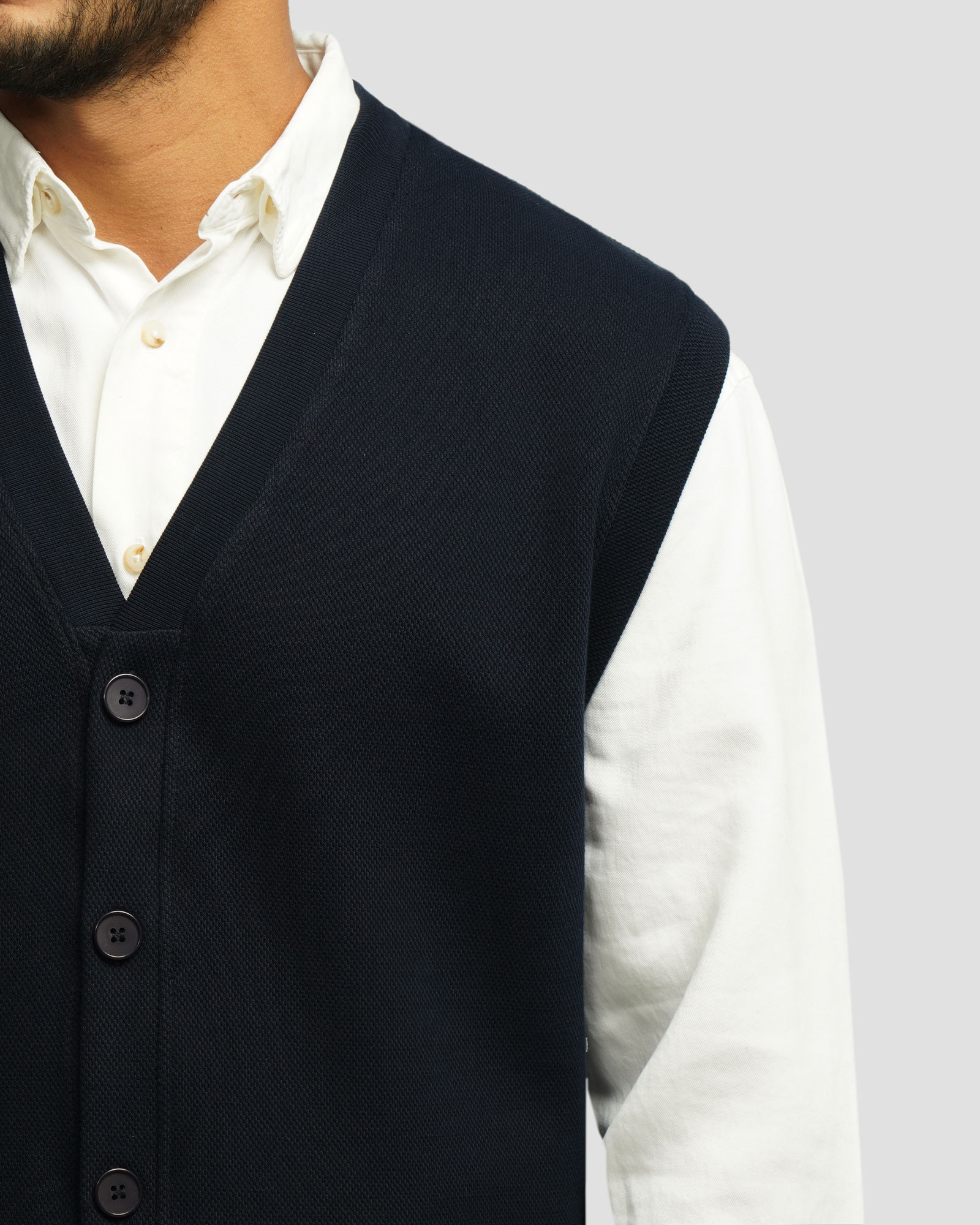 خرید و قیمت جلیقه ژاکارد بافت مردانه سرمه ای 24414116