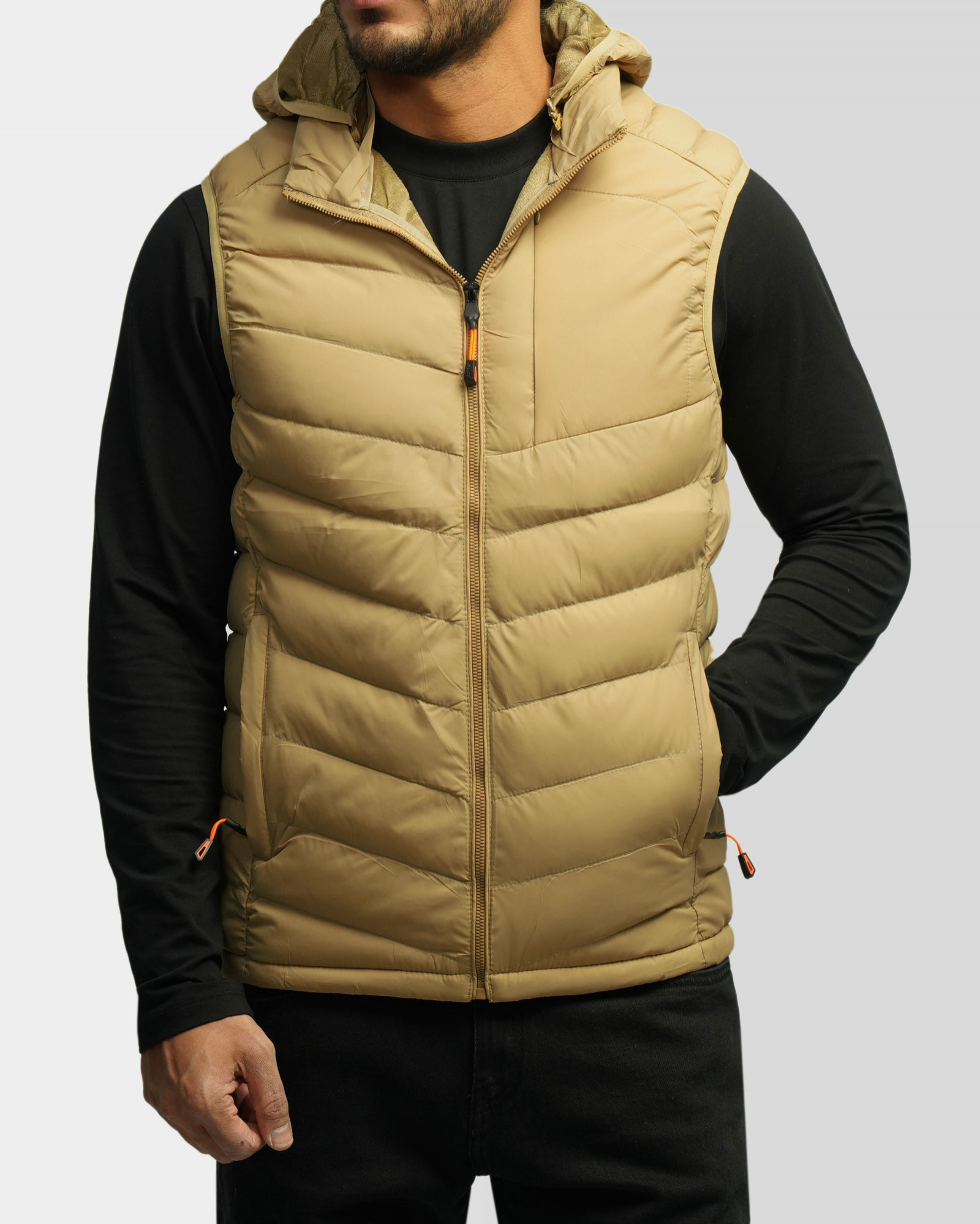 خرید و قیمت پافر مردانه کلاه دار کرم 24353183