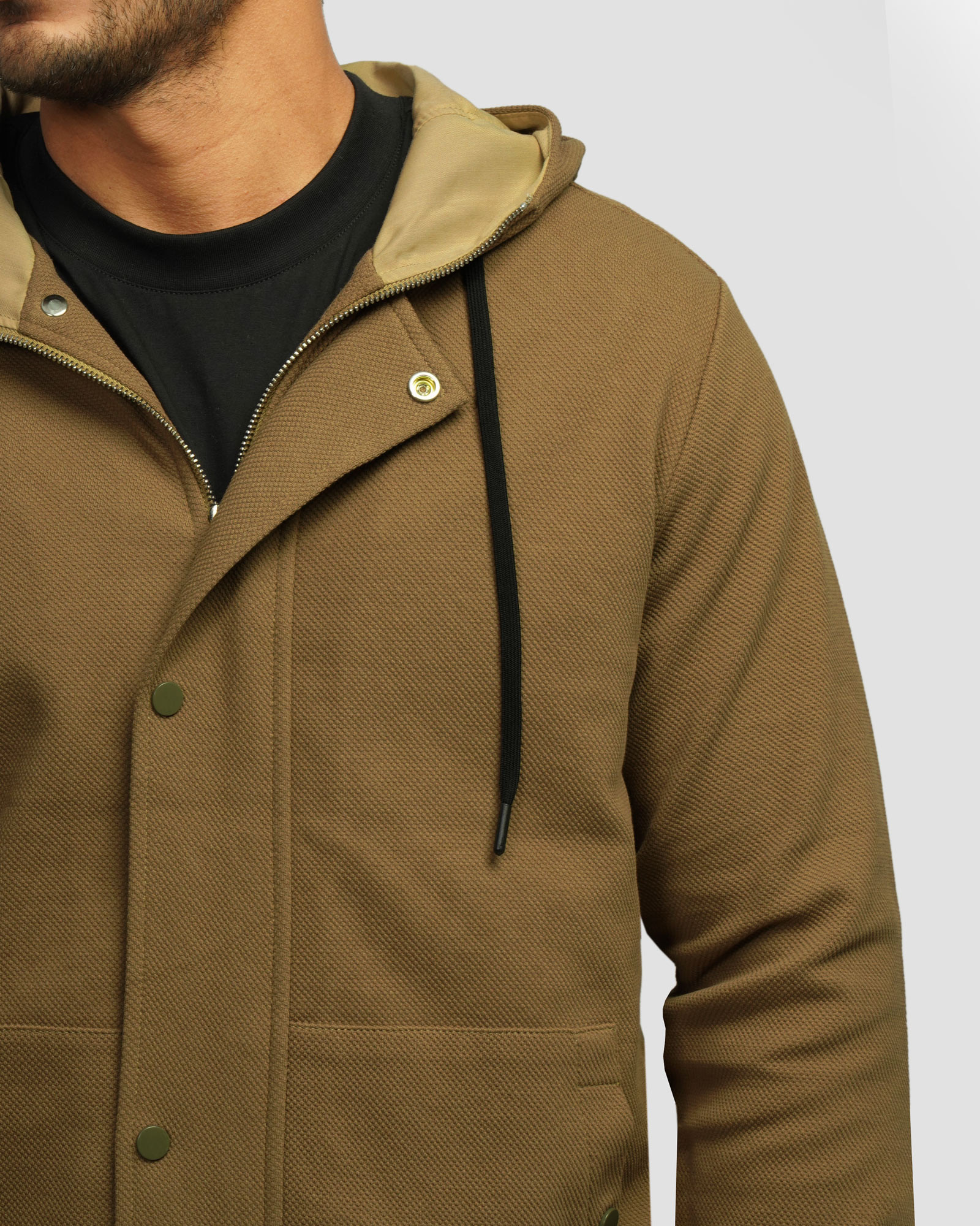 سویشرت کلاه دار مردانه کرم تیره 24413267