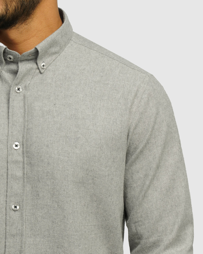 خرید و قیمت پیراهن نیمه ضخیم ساده مردانه خاکستری 24468168