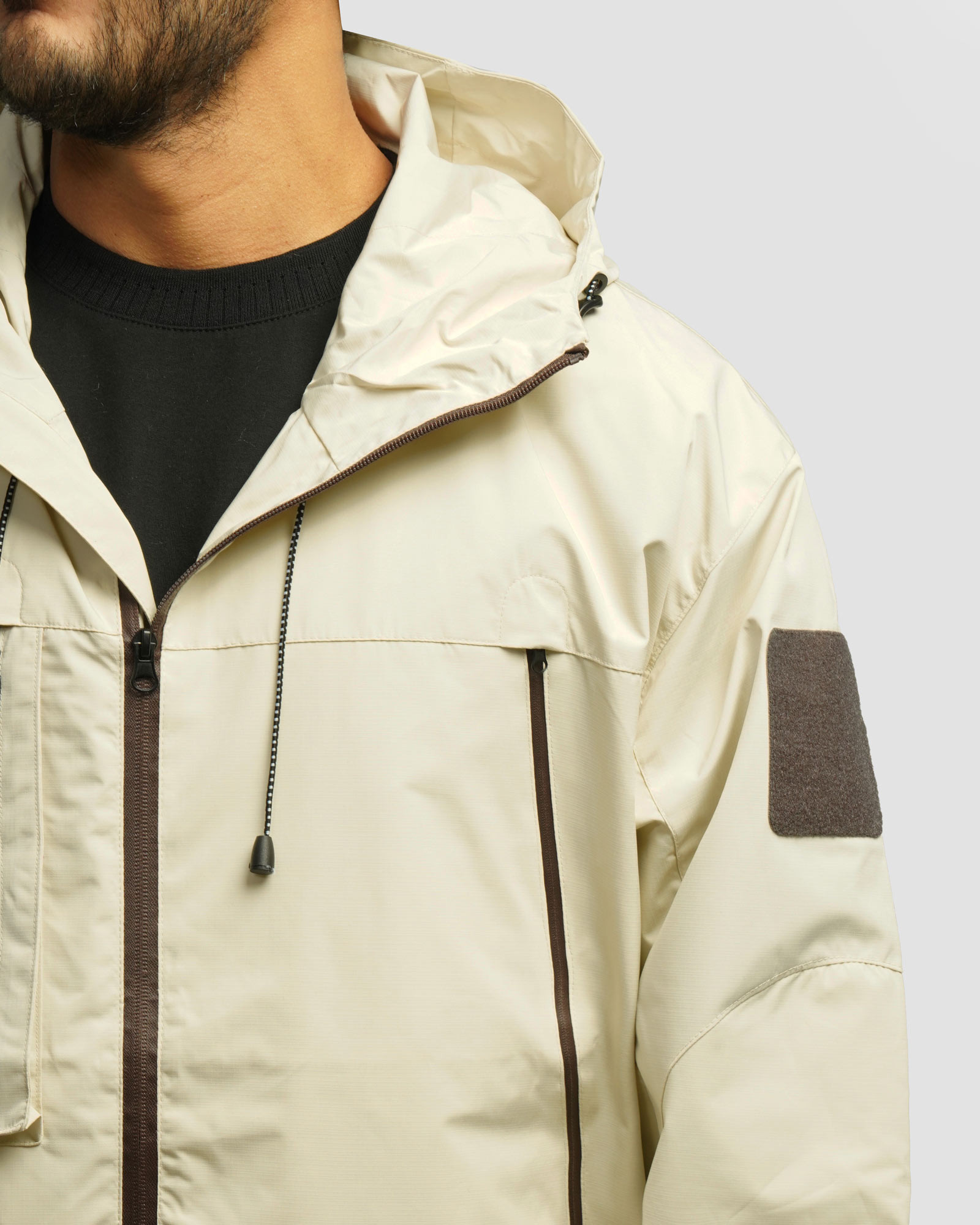 سویشرت شمعی کلاه دار مردانه کرم 24449182