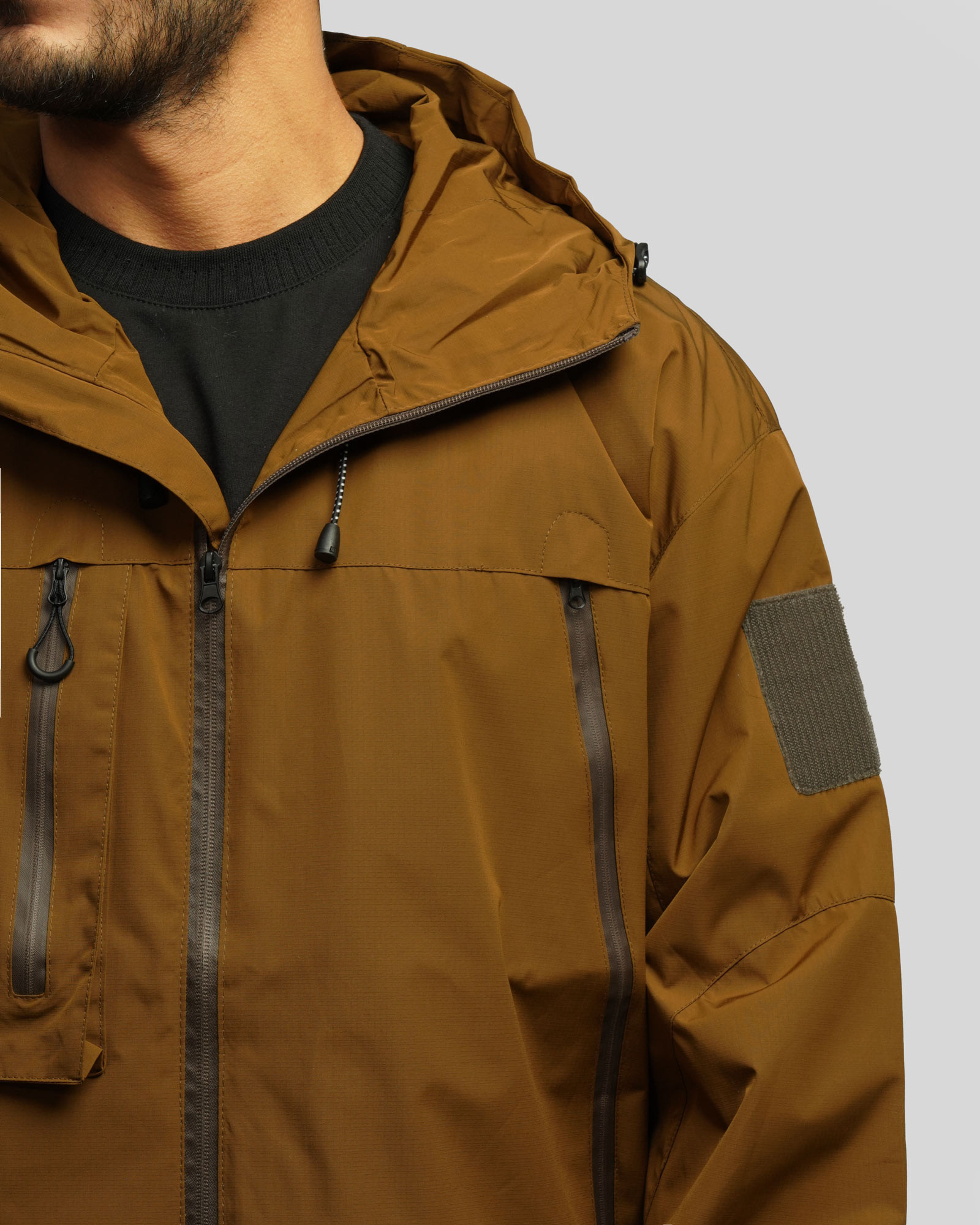 سویشرت شمعی کلاه دار مردانه قهوه ای 24449182