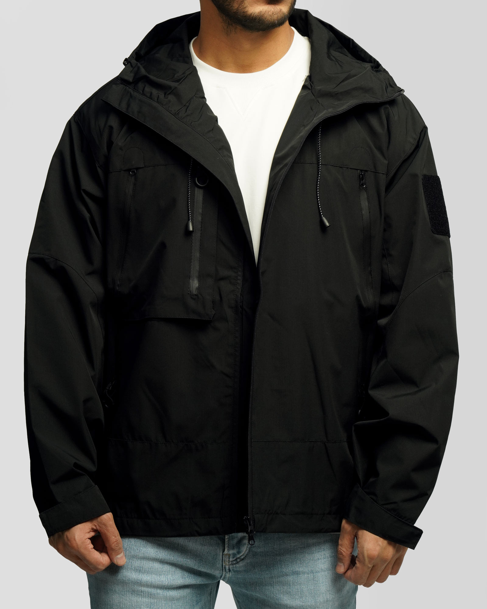 سویشرت شمعی کلاه دار مردانه مشکی 24449182