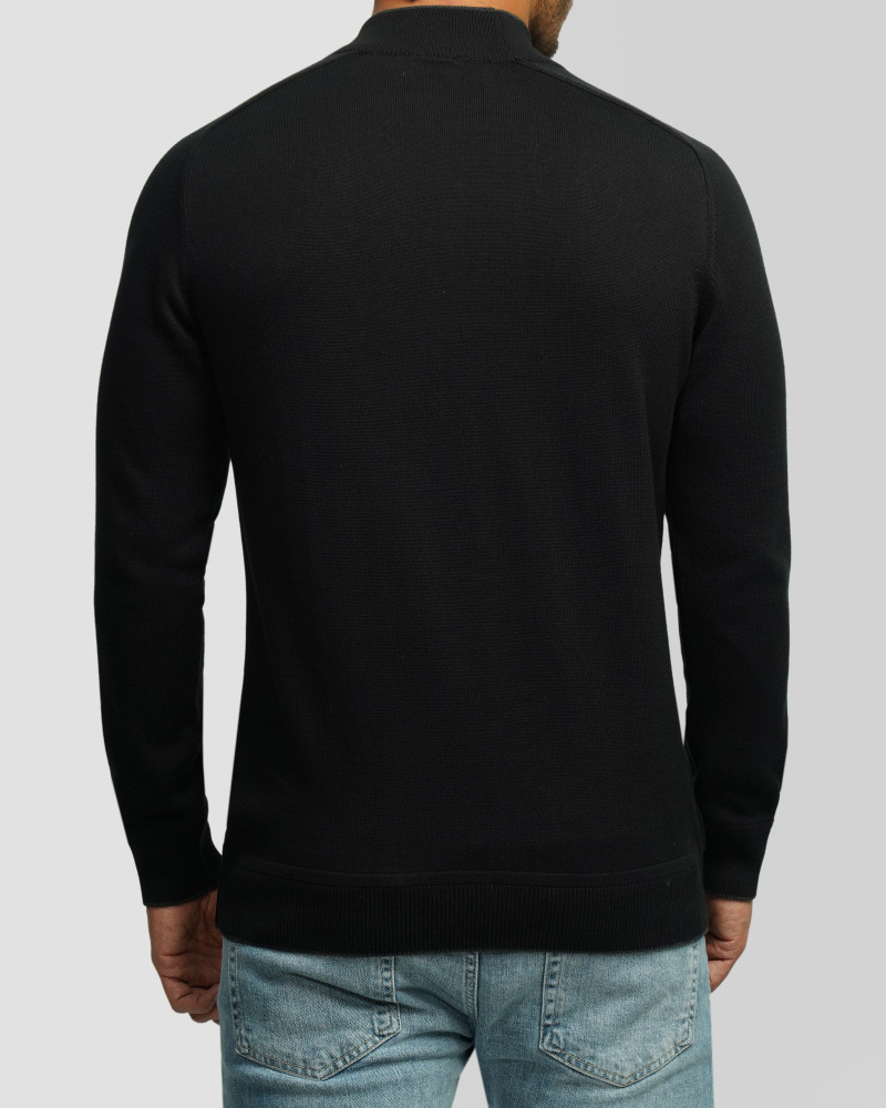 خرید و قیمت پلیور یقه 5 سانت ساده مردانه مشکی 24450109