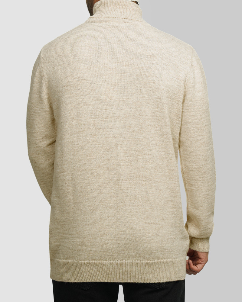 خرید و قیمت پلیور بافت یقه اسکی طرح دار مردانه کرم 84479122