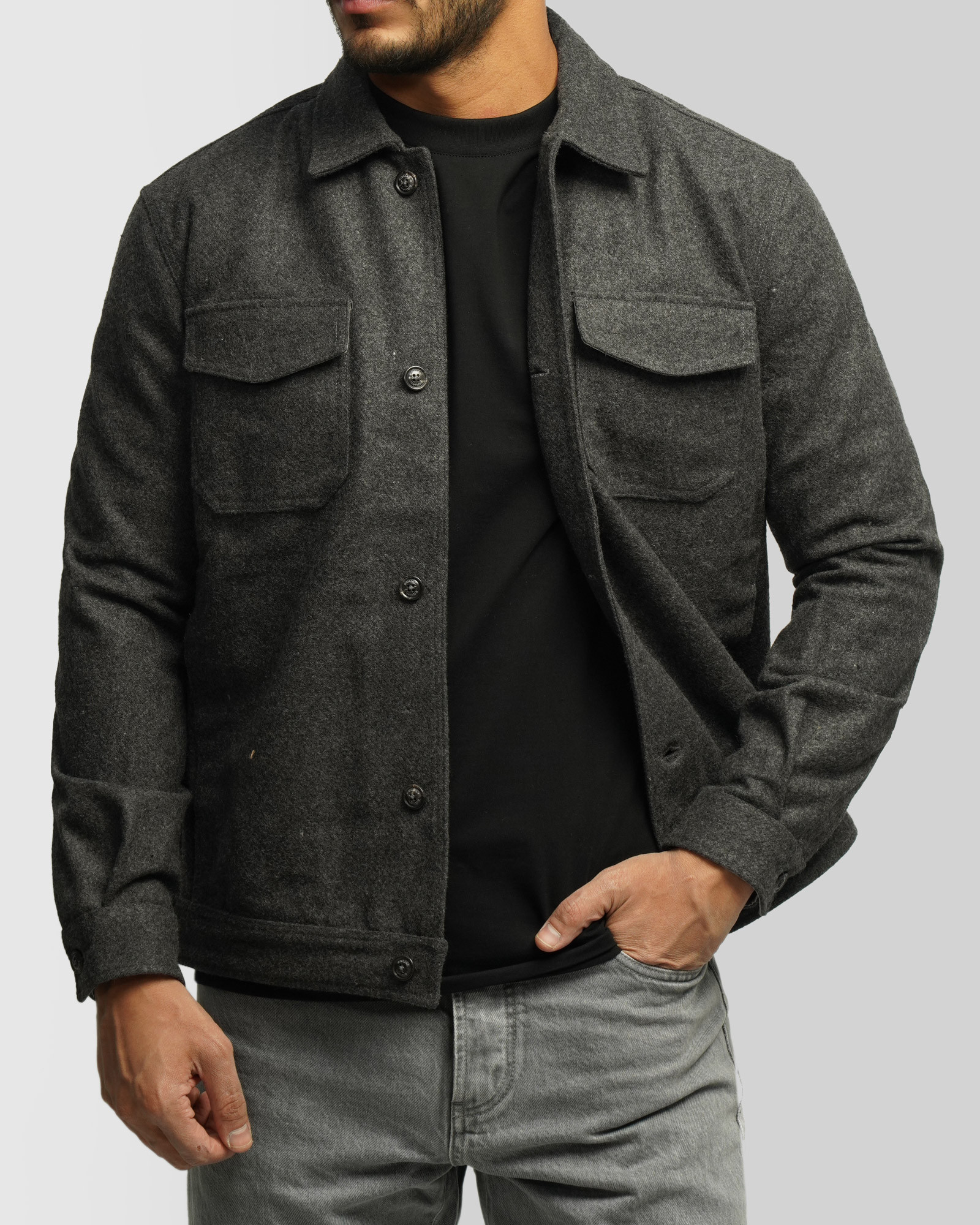 خرید و قیمت پیراهن کتی مردانه ذغالی 24452210