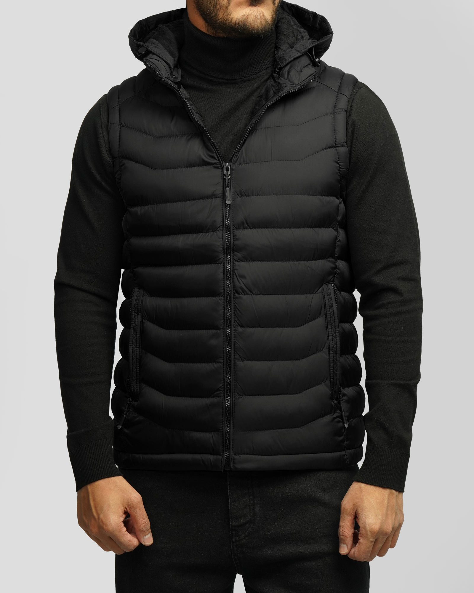 پافر مردانه کلاه دار مشکی 24453188