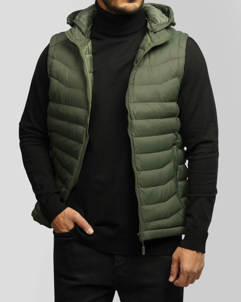 پافر مردانه کلاه دار سبز 24453188