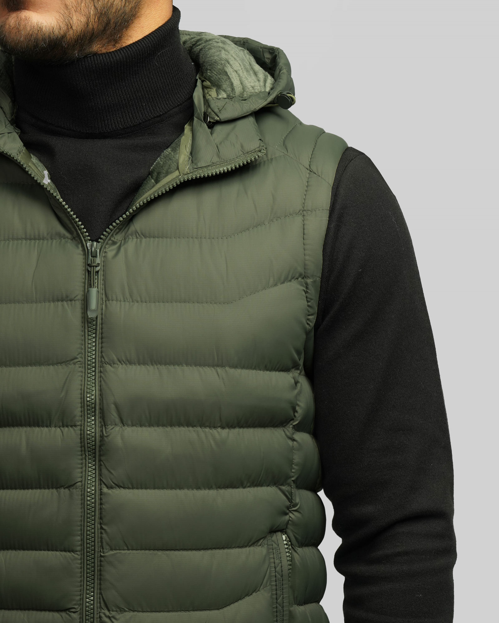 پافر مردانه کلاه دار سبز 24453188