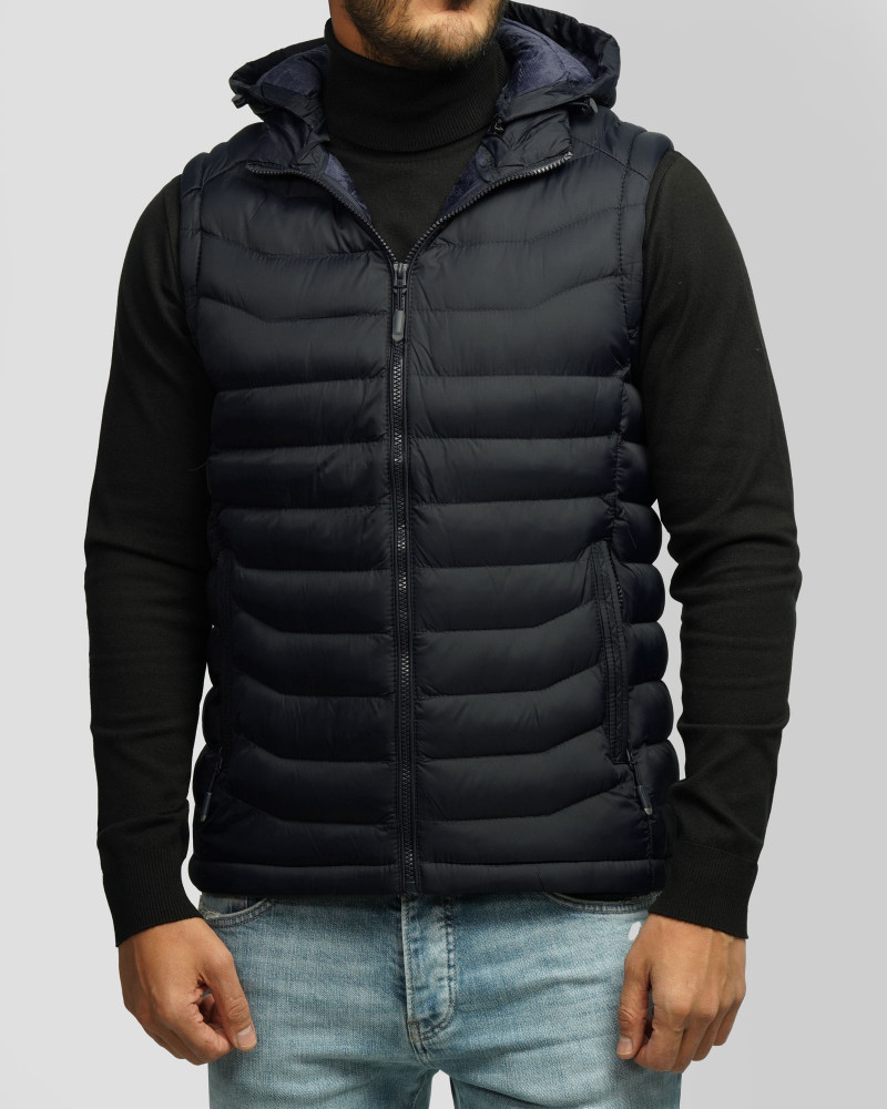 پافر مردانه کلاه دار سرمه ای 24453188