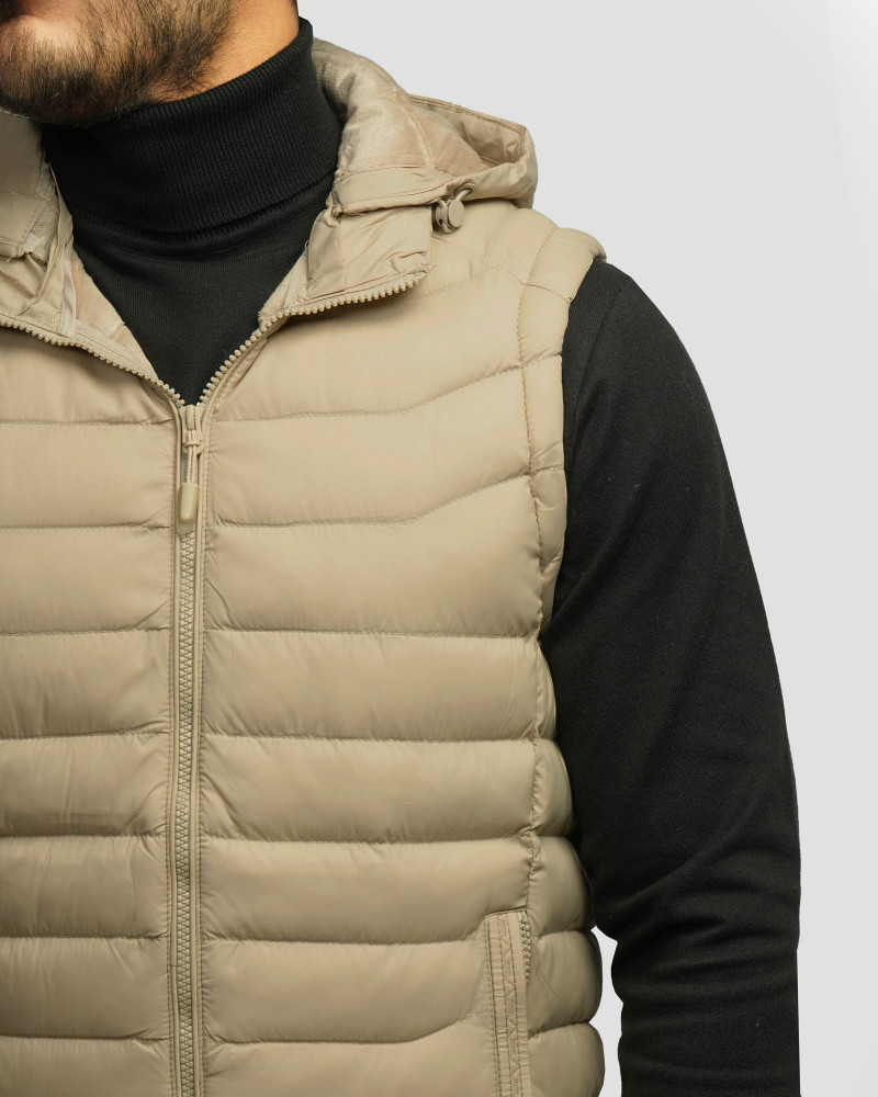 پافر مردانه کلاه دار کرم 24453188