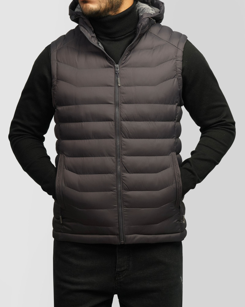 پافر مردانه کلاه دار خاکستری 24453188