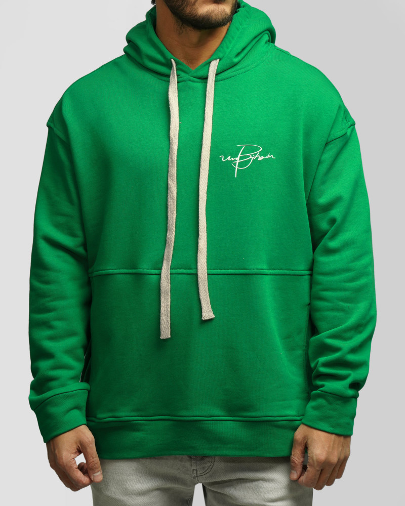 هودی کلاه دار طرح دار مردانه سبز 24471283