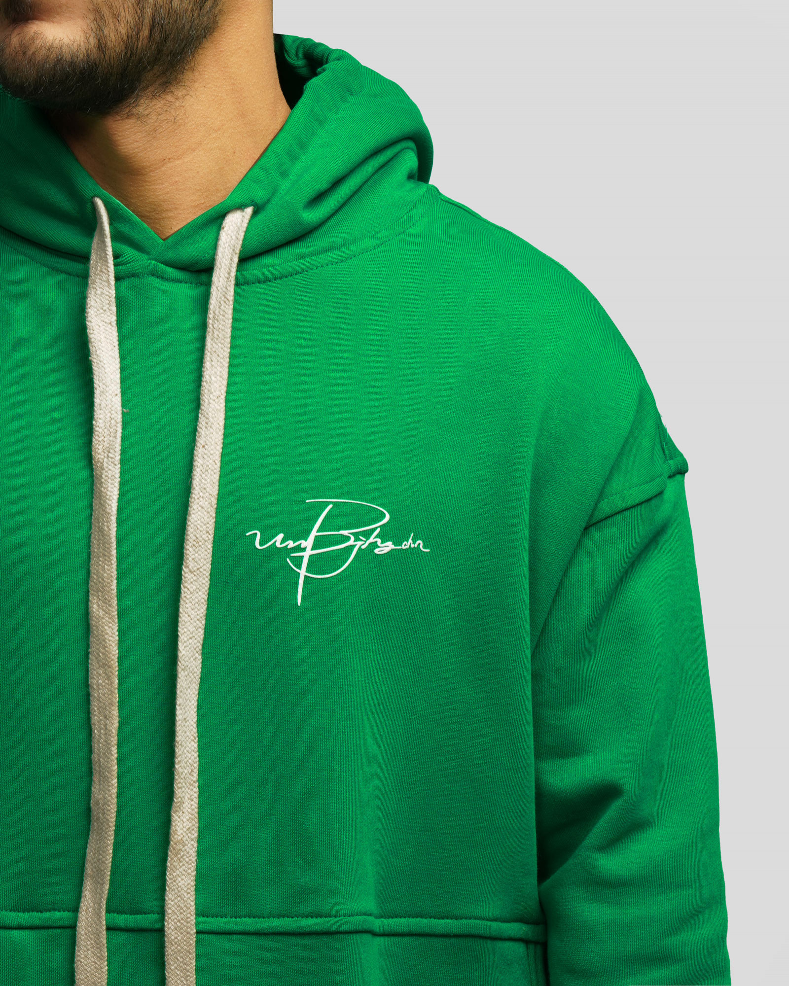 هودی کلاه دار طرح دار مردانه سبز 24471283