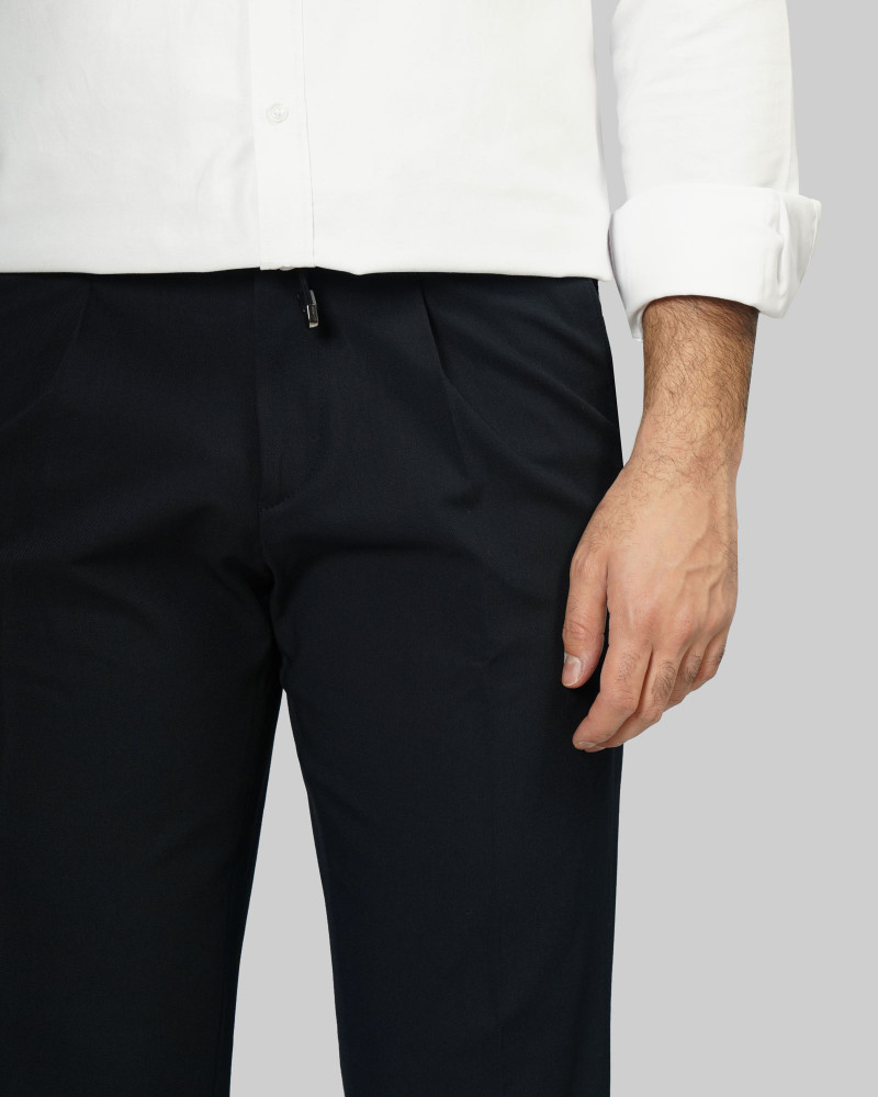 شلوار پارچه ای دمپا پاکتی مردانه سرمه ای 24462129