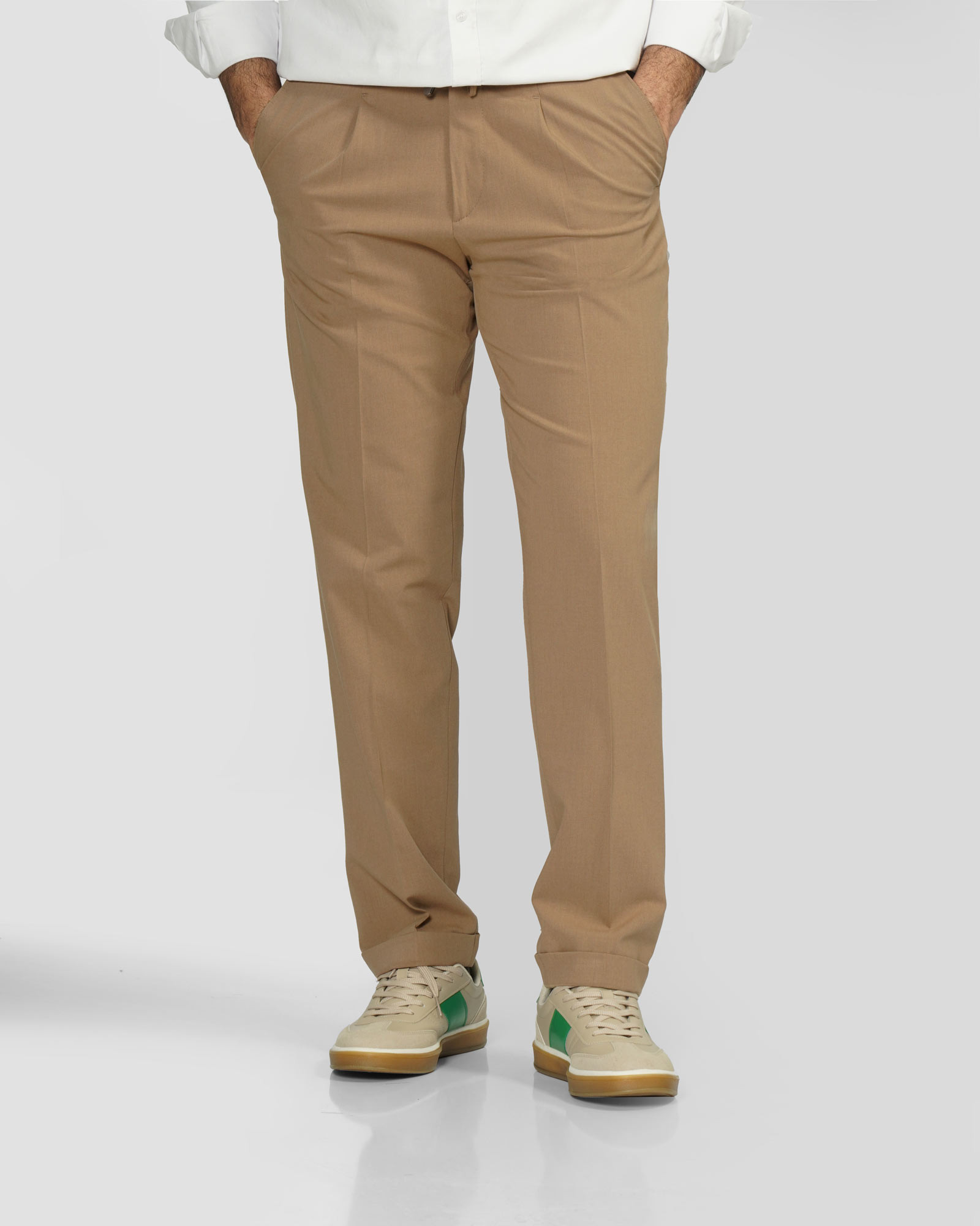 شلوار پارچه ای دمپا پاکتی مردانه کرم 24462129