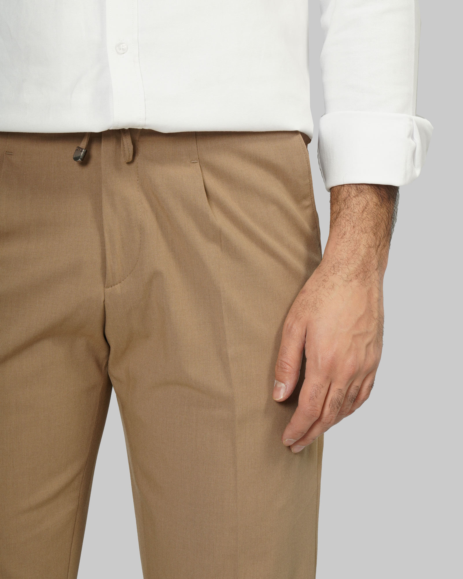 شلوار پارچه ای دمپا پاکتی مردانه کرم 24462129