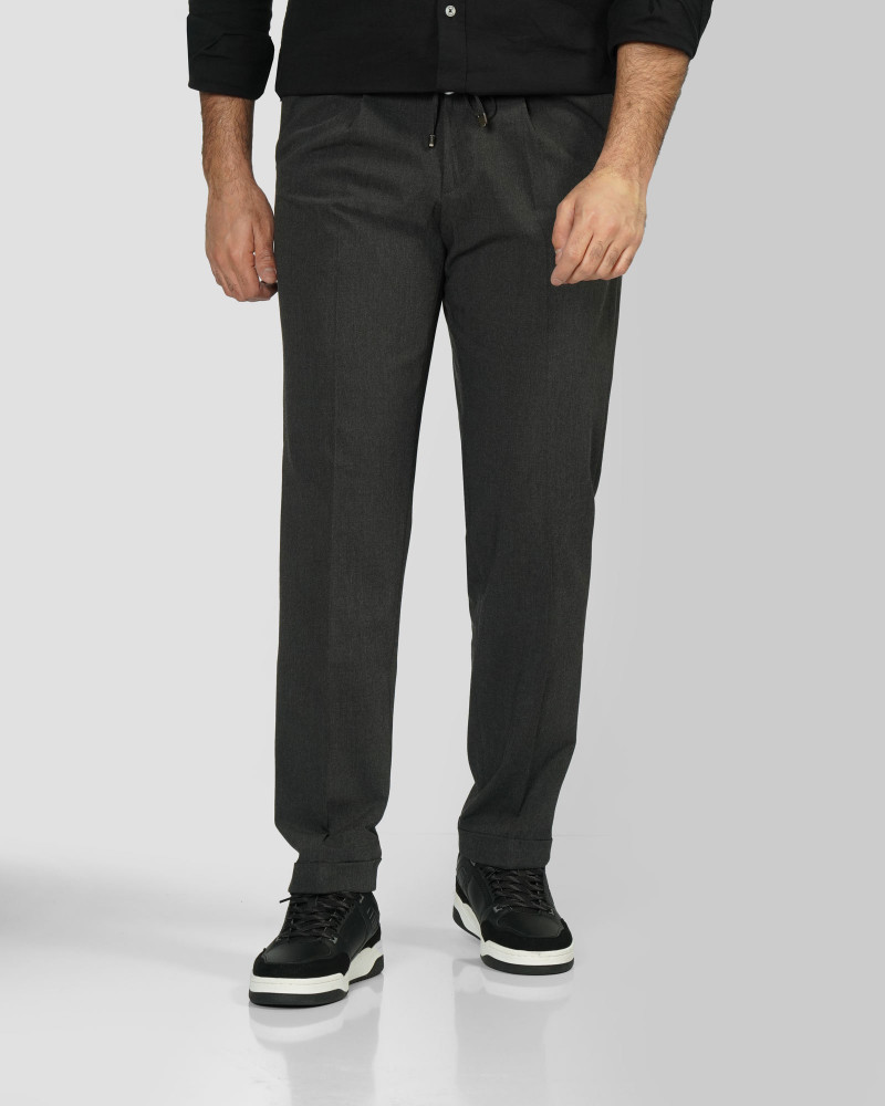 شلوار پارچه ای دمپا پاکتی مردانه ذغالی 24462129