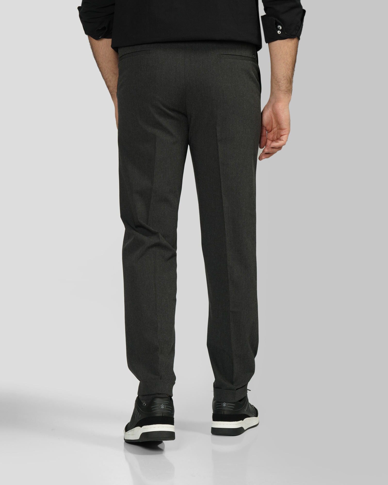 شلوار پارچه ای دمپا پاکتی مردانه ذغالی 24462129