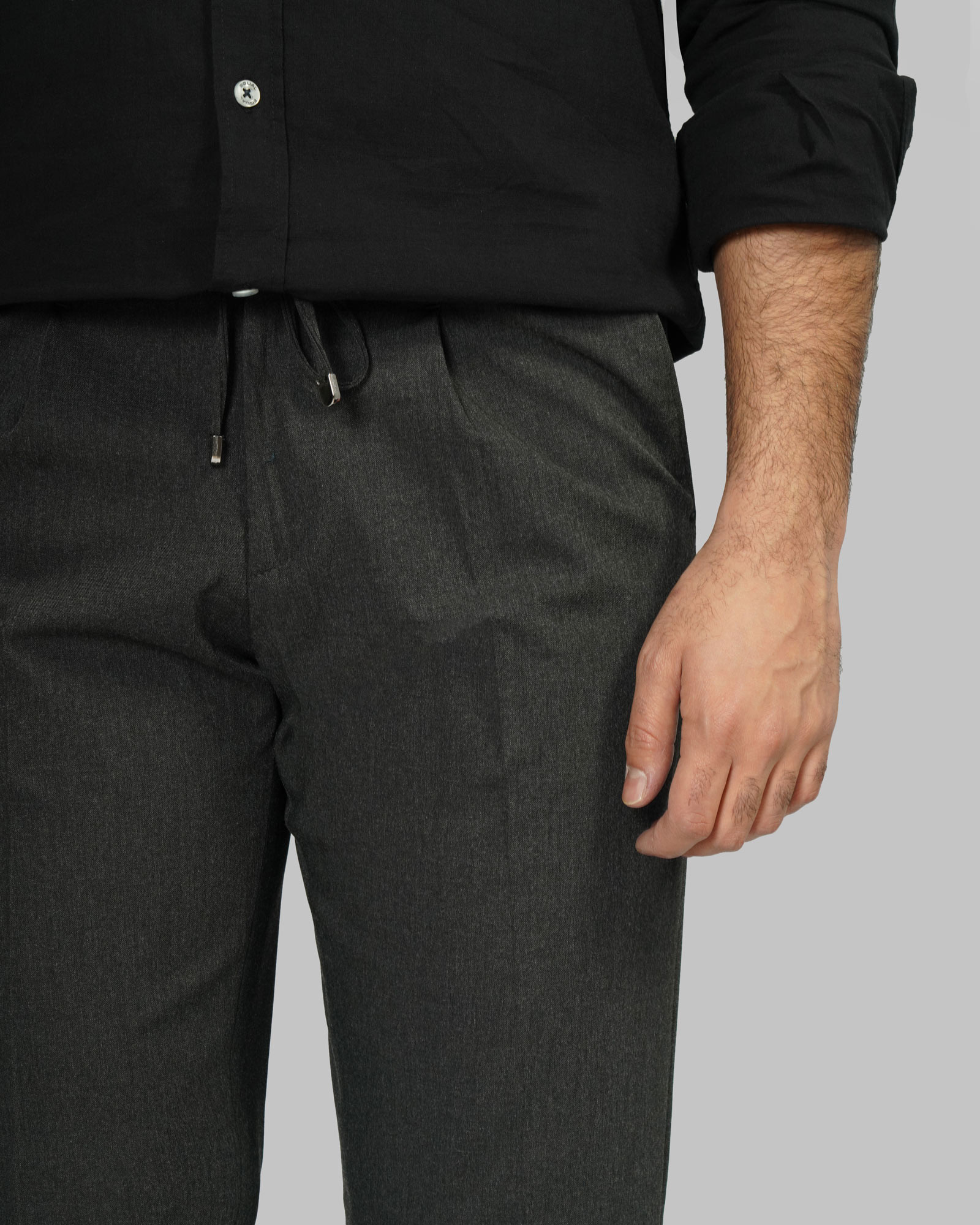 شلوار پارچه ای دمپا پاکتی مردانه ذغالی 24462129