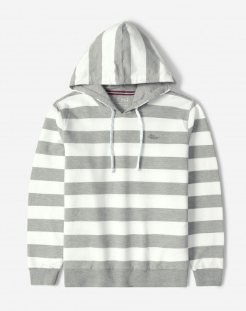 هودی کلاه دار طرح دار مردانه طوسی 84471295