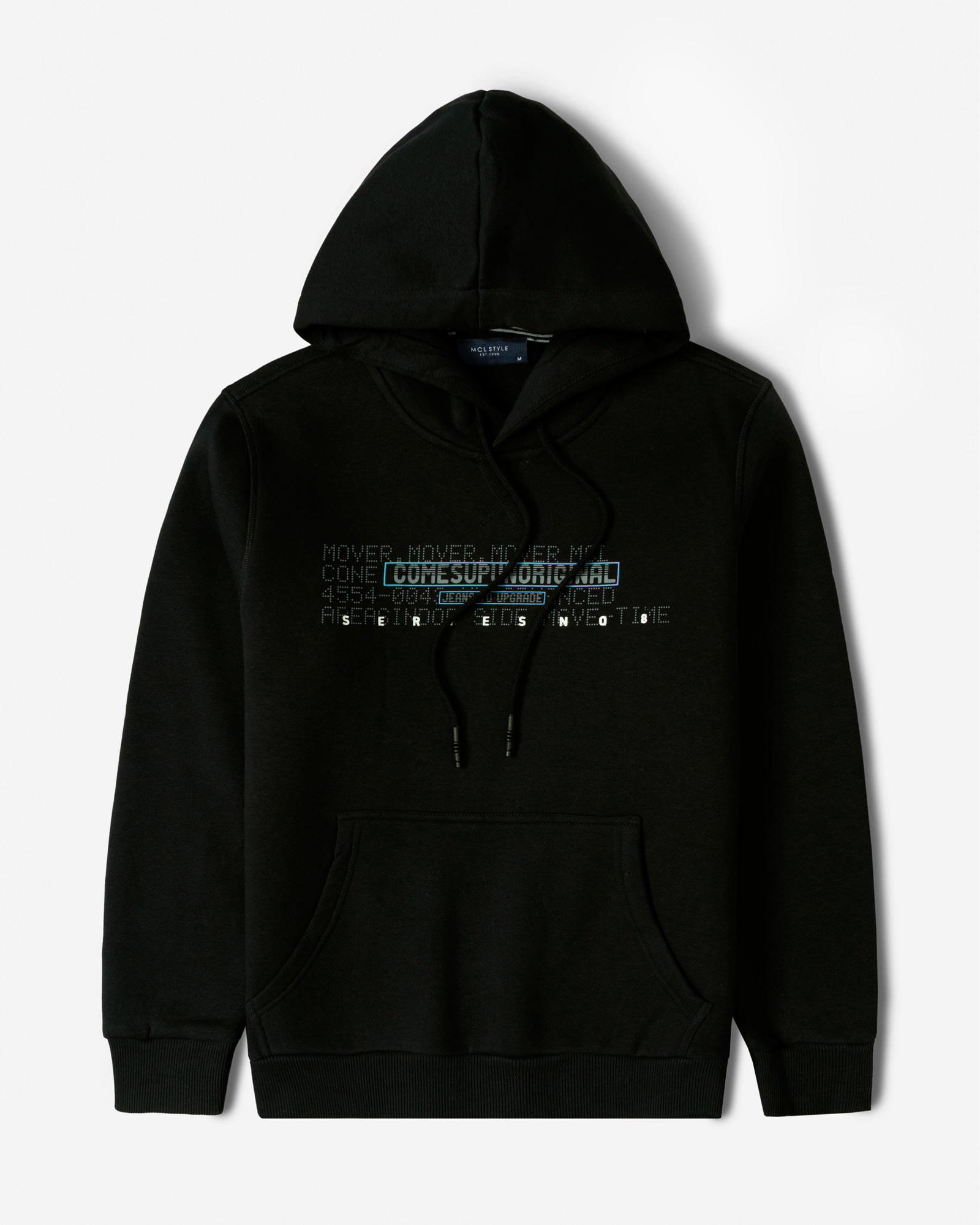 هودی کلاه دار طرح دار مردانه مشکی 84471291