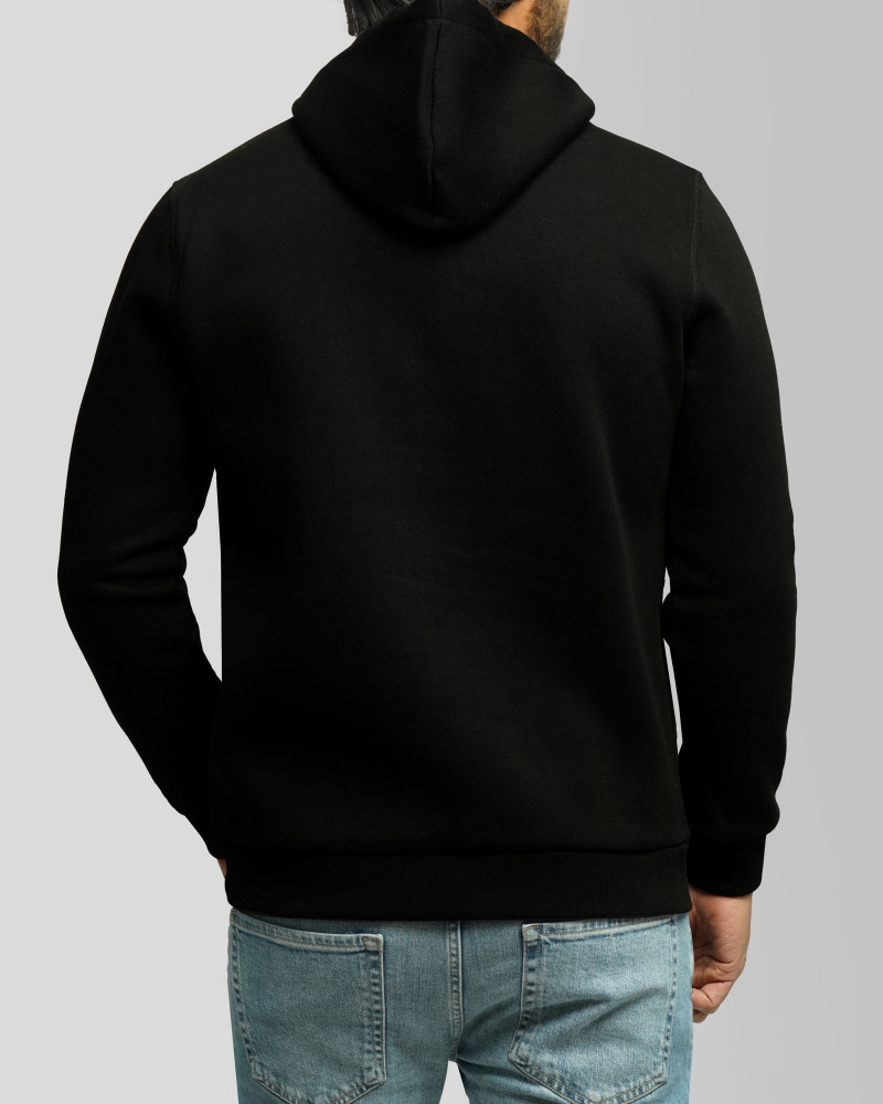 هودی کلاه دار طرح دار مردانه مشکی 84471291