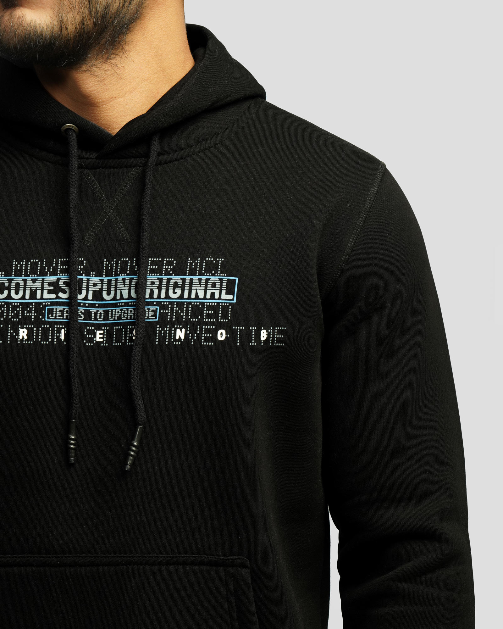 هودی کلاه دار طرح دار مردانه مشکی 84471291