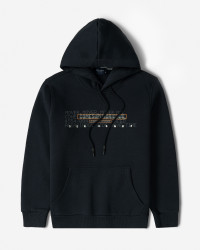 هودی کلاه دار طرح دار مردانه سرمه ای 84471291