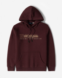 هودی کلاه دار طرح دار مردانه زرشکی 84471291