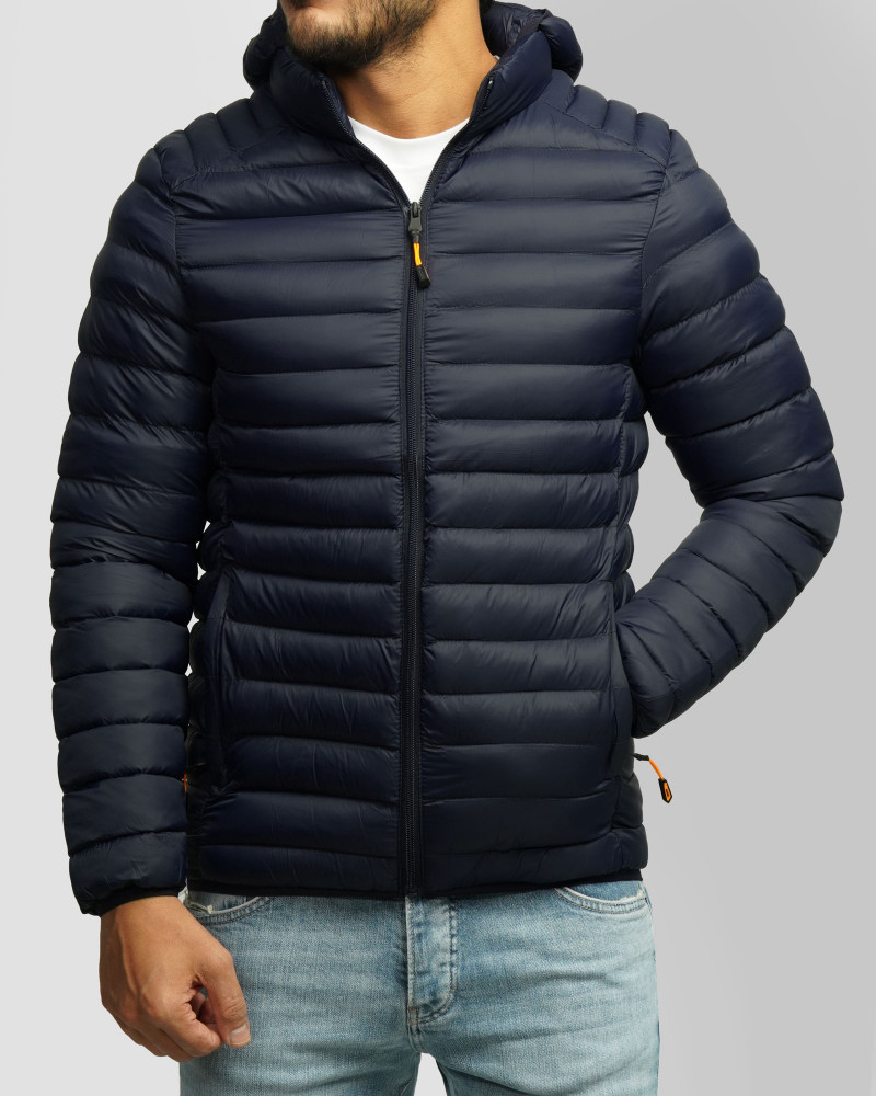 کاپشن مردانه کلاه دار سرمه ای 24416411