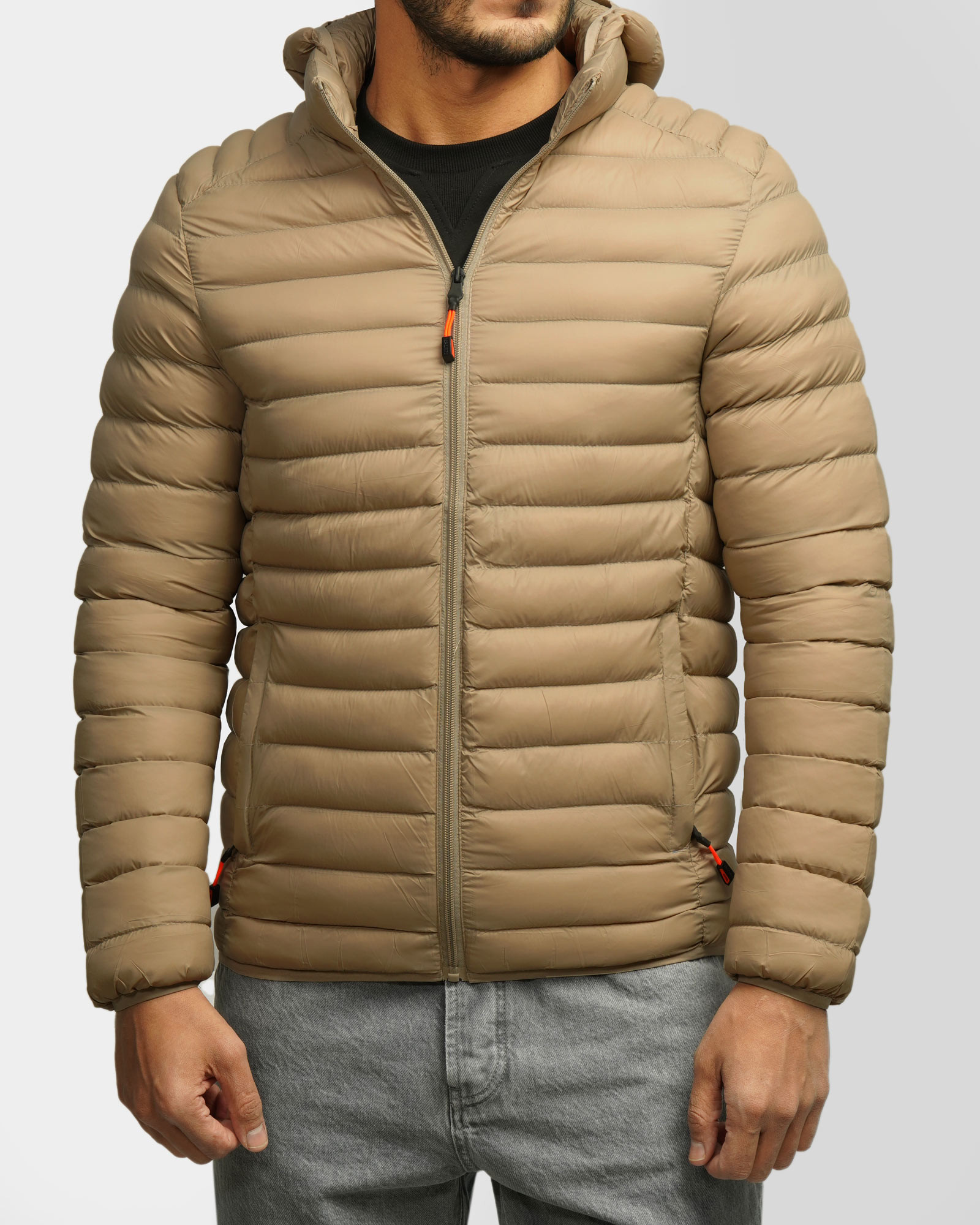  کاپشن مردانه کلاه دار کرم 24416411 