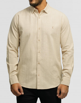 خرید و قیمت پیراهن آستین بلند مردانه کرم 24420519